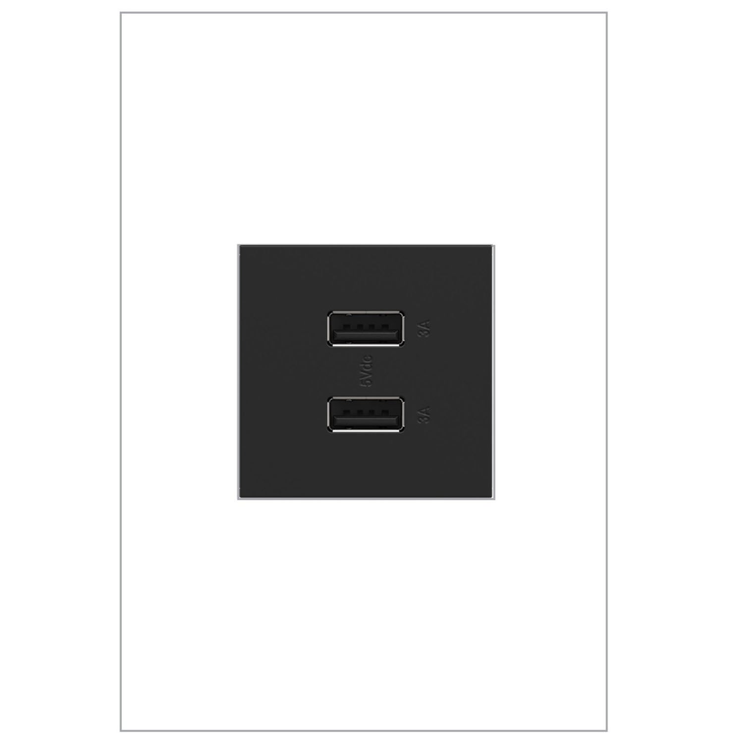 Legrand - ARUSB2AA6G4 - Usb Outlet, 2 Module, A/A Usb Outlet - Adorne - Graphite