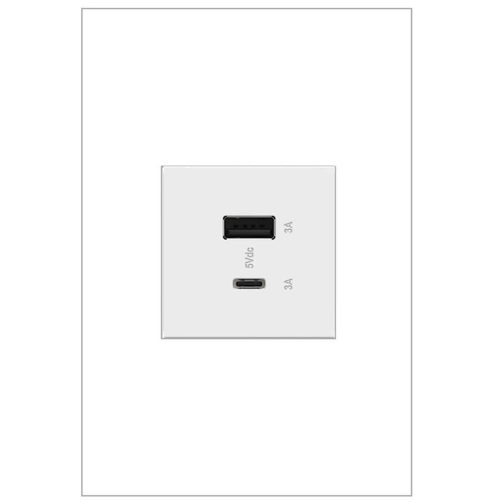 Legrand - ARUSB2AC6W4 - Ultra-Fast USB Type-A/C Outlet Module - adorne - White
