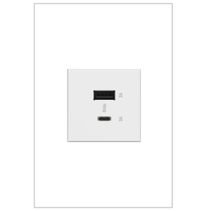 Legrand - ARUSB2AC6W4 - Usb, Hybrid, Outlet, A/C Usb Outlet - Adorne - WHITE