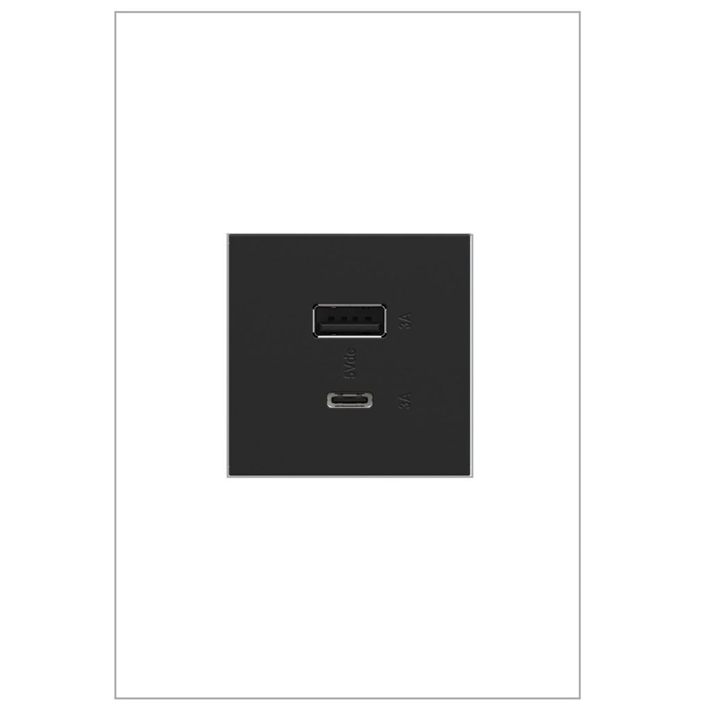 Legrand - ARUSB2AC6G4 - Ultra-Fast USB Type-A/C Outlet Module - adorne - Graphite