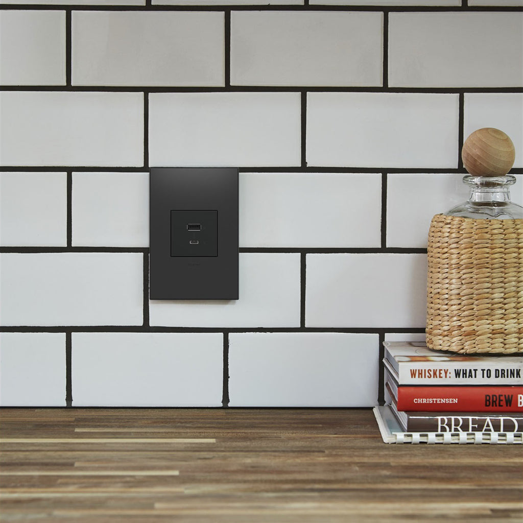 Legrand - ARUSB2AC6G4 - Ultra-Fast USB Type-A/C Outlet Module - adorne - Graphite