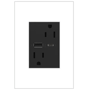 Legrand - ARTRUSB156ACG4 - 15A Tamper-Resistant Ultra-Fast USB Type-A/C Outlet - adorne - Graphite