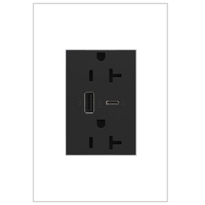 Legrand - ARTRUSB206ACG4 - Dual-Usb, Tamper-Resistant, Hybrid, Outlet - Adorne - Graphite