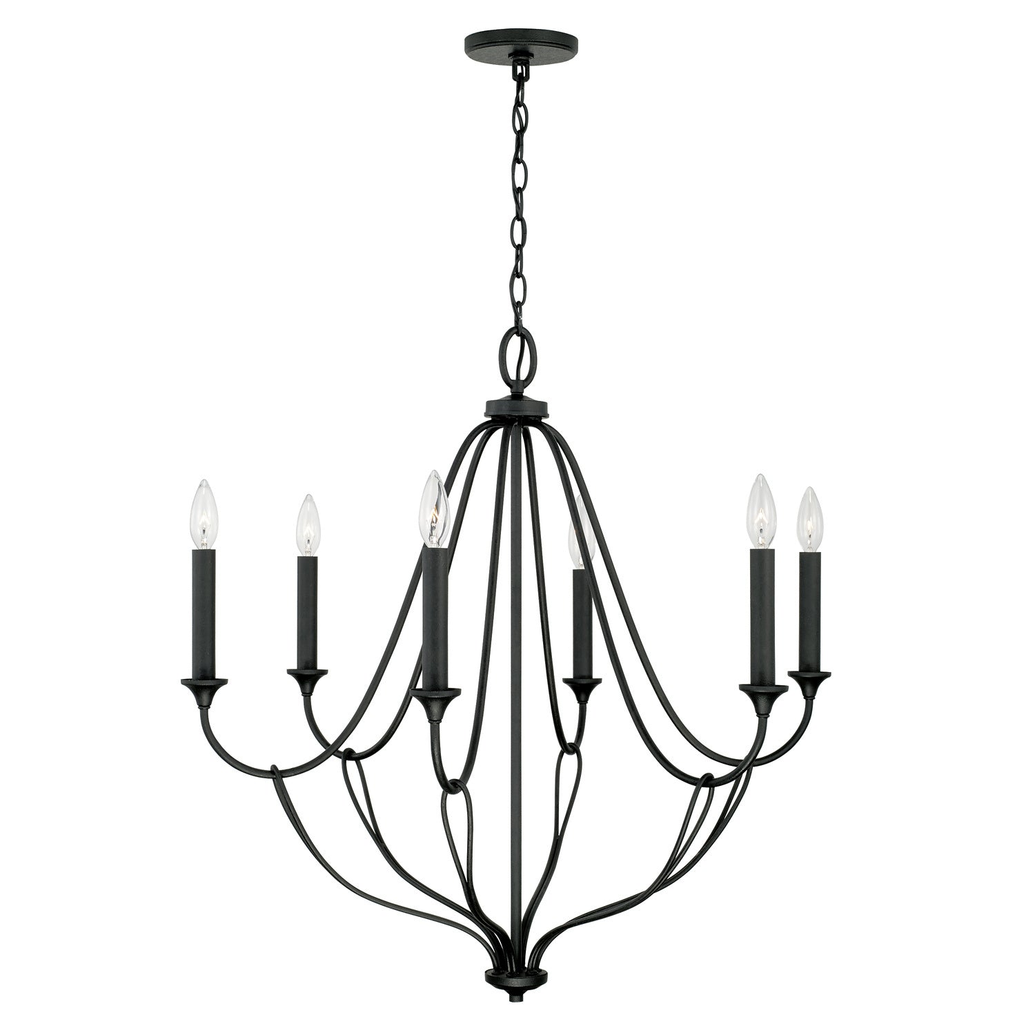 Capital Lighting - 441661BI - Six Light Chandelier - Bentley - Black Iron