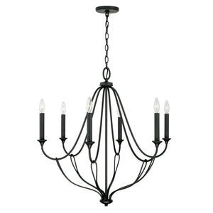 Capital Lighting - 441661BI - Six Light Chandelier - Bentley - Black Iron