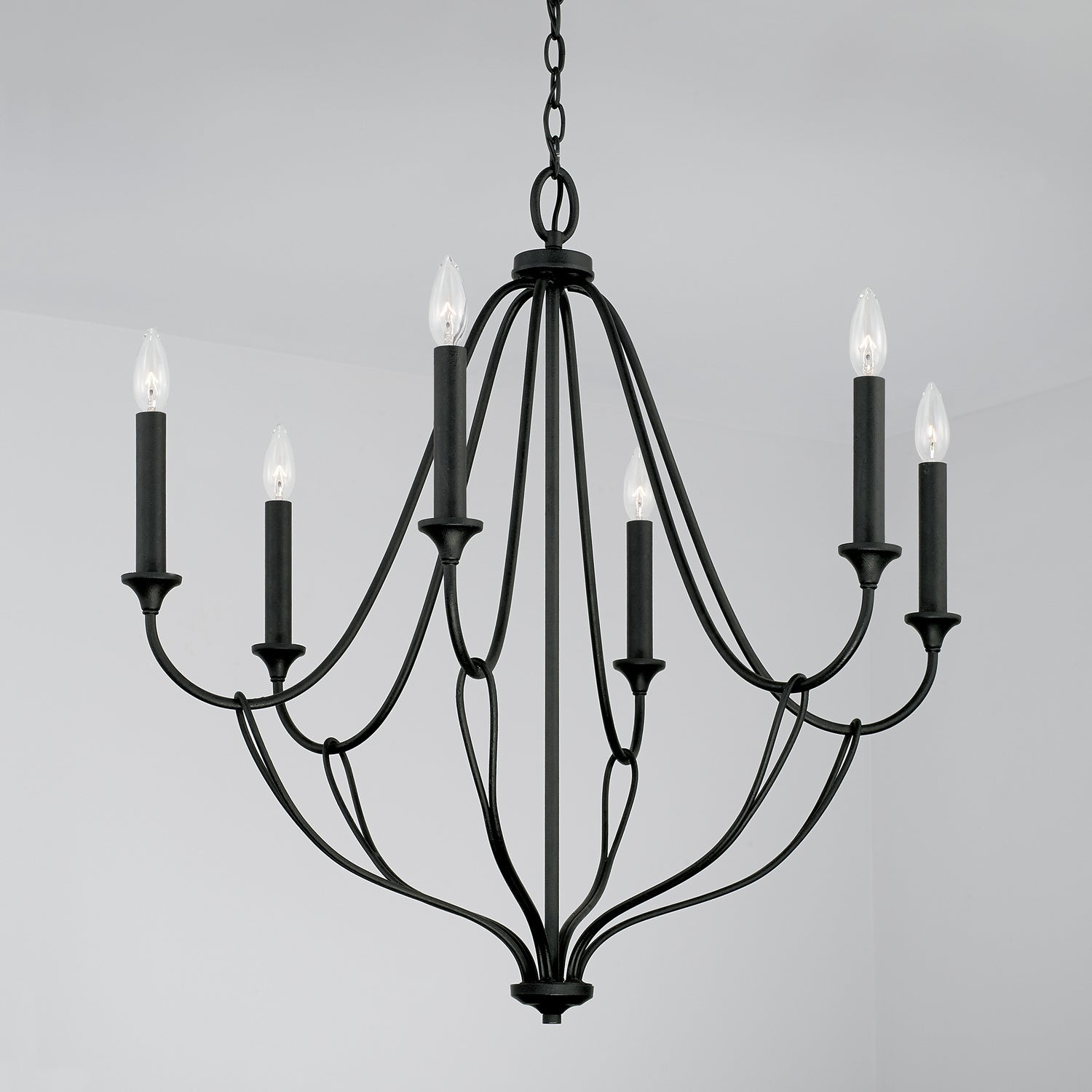 Capital Lighting - 441661BI - Six Light Chandelier - Bentley - Black Iron