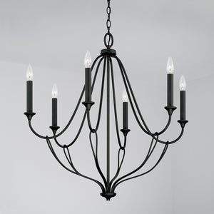 Capital Lighting - 441661BI - Six Light Chandelier - Bentley - Black Iron
