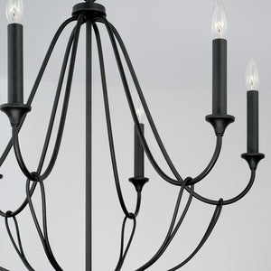 Capital Lighting - 441661BI - Six Light Chandelier - Bentley - Black Iron