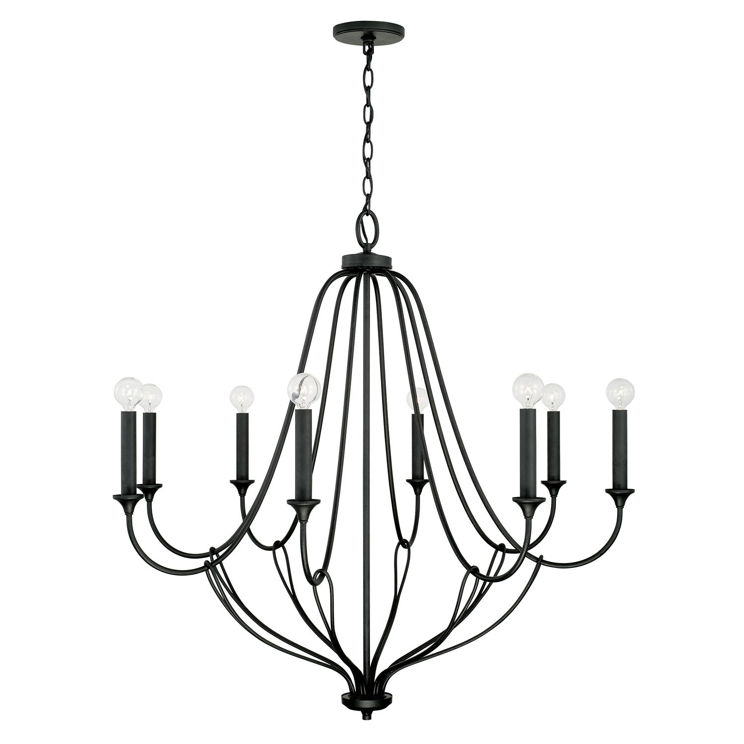 Capital Lighting - 441681BI - Eight Light Chandelier - Bentley - Black Iron
