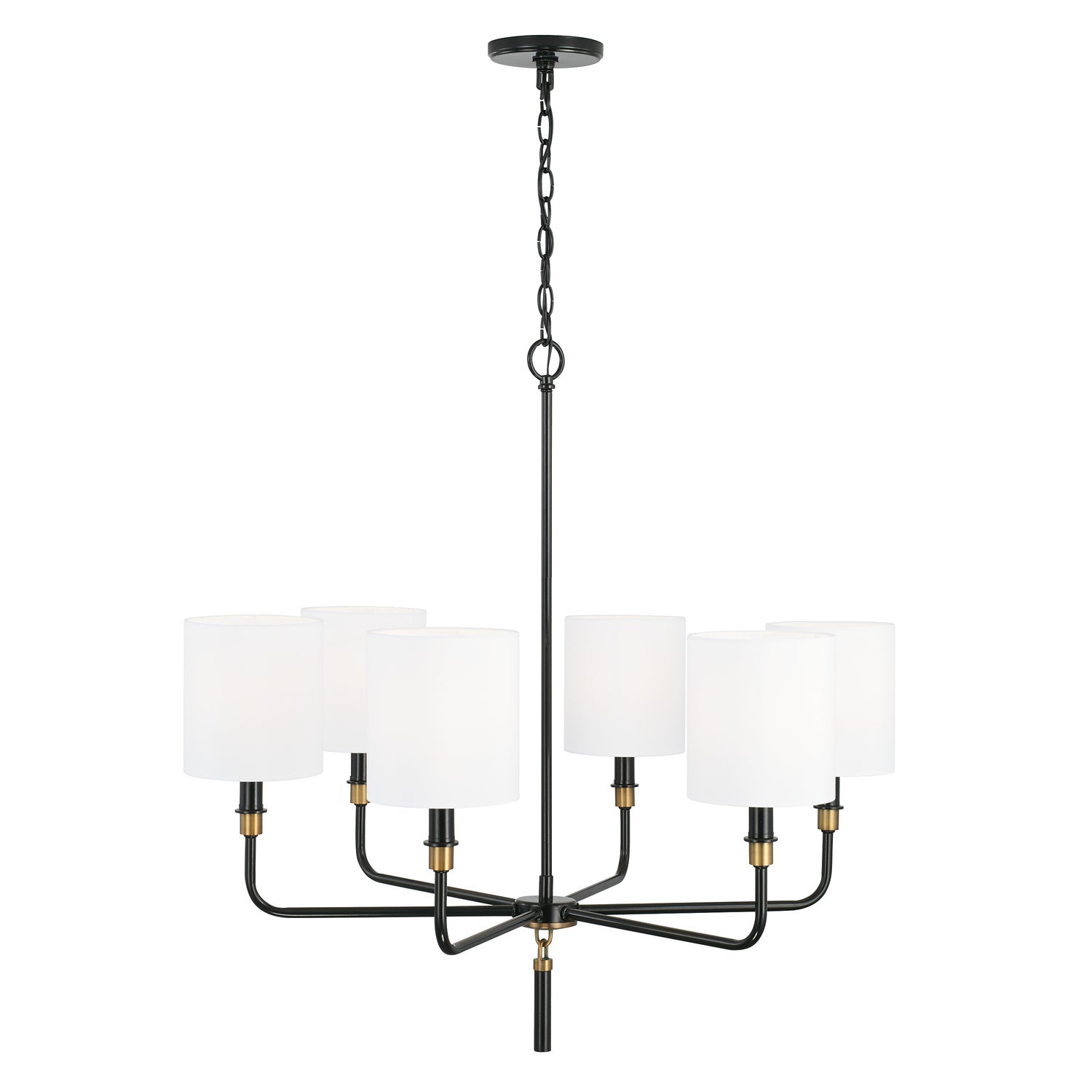 Capital Lighting - 441961YA-702 - Six Light Chandelier - Beckham - Glossy Black and Aged Brass