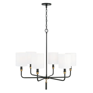 Capital Lighting - 441961YA-702 - Six Light Chandelier - Beckham - Glossy Black and Aged Brass