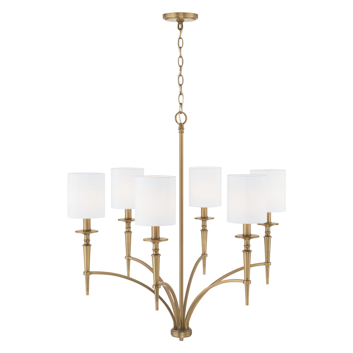 Capital Lighting - 442661AD-701 - Six Light Chandelier - Abbie - Aged Brass