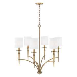 Capital Lighting - 442661AD-701 - Six Light Chandelier - Abbie - Aged Brass