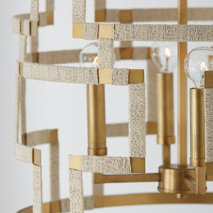 Capital Lighting - 541041NL - Four Light Foyer - Hala - Bleached Natural Jute and Patinaed Brass