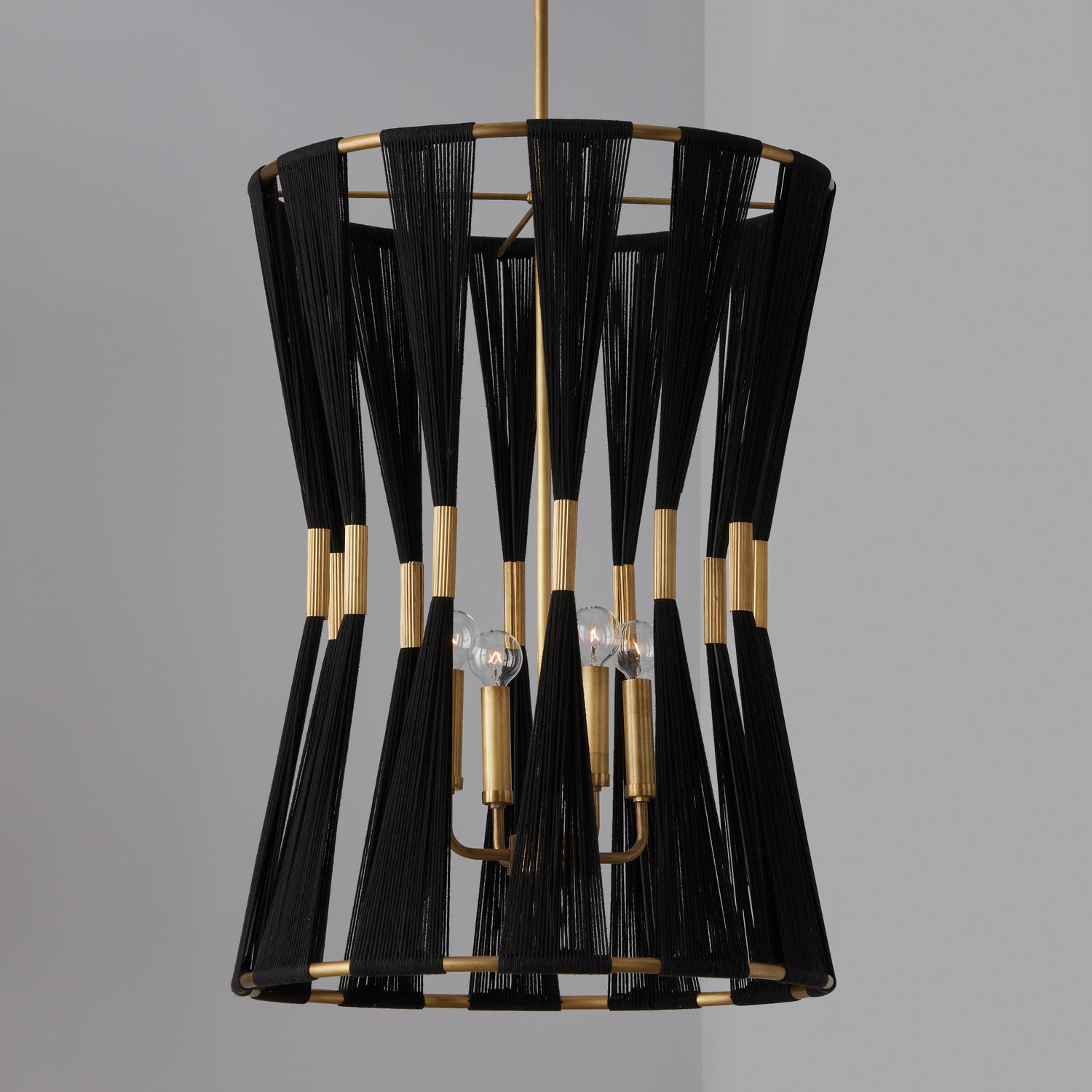 Capital Lighting - 541141KP - Four Light Foyer - Bianca - Black Rope and Patinaed Brass
