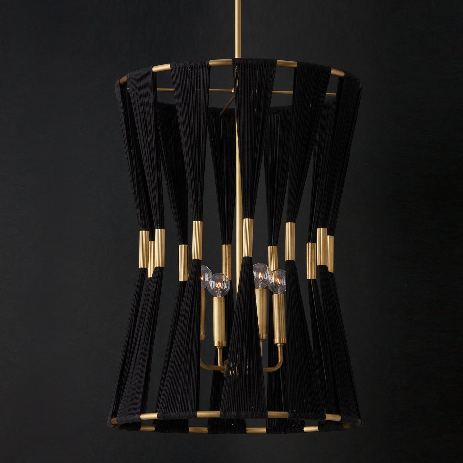 Capital Lighting - 541141KP - Four Light Foyer - Bianca - Black Rope and Patinaed Brass