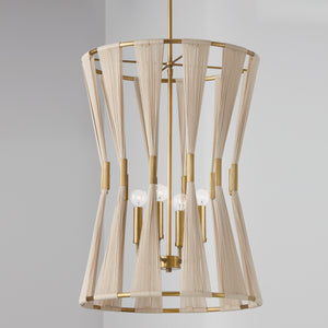 Capital Lighting - 541141NP - Four Light Foyer - Bianca - Bleached Natural Rope and Patinaed Brass