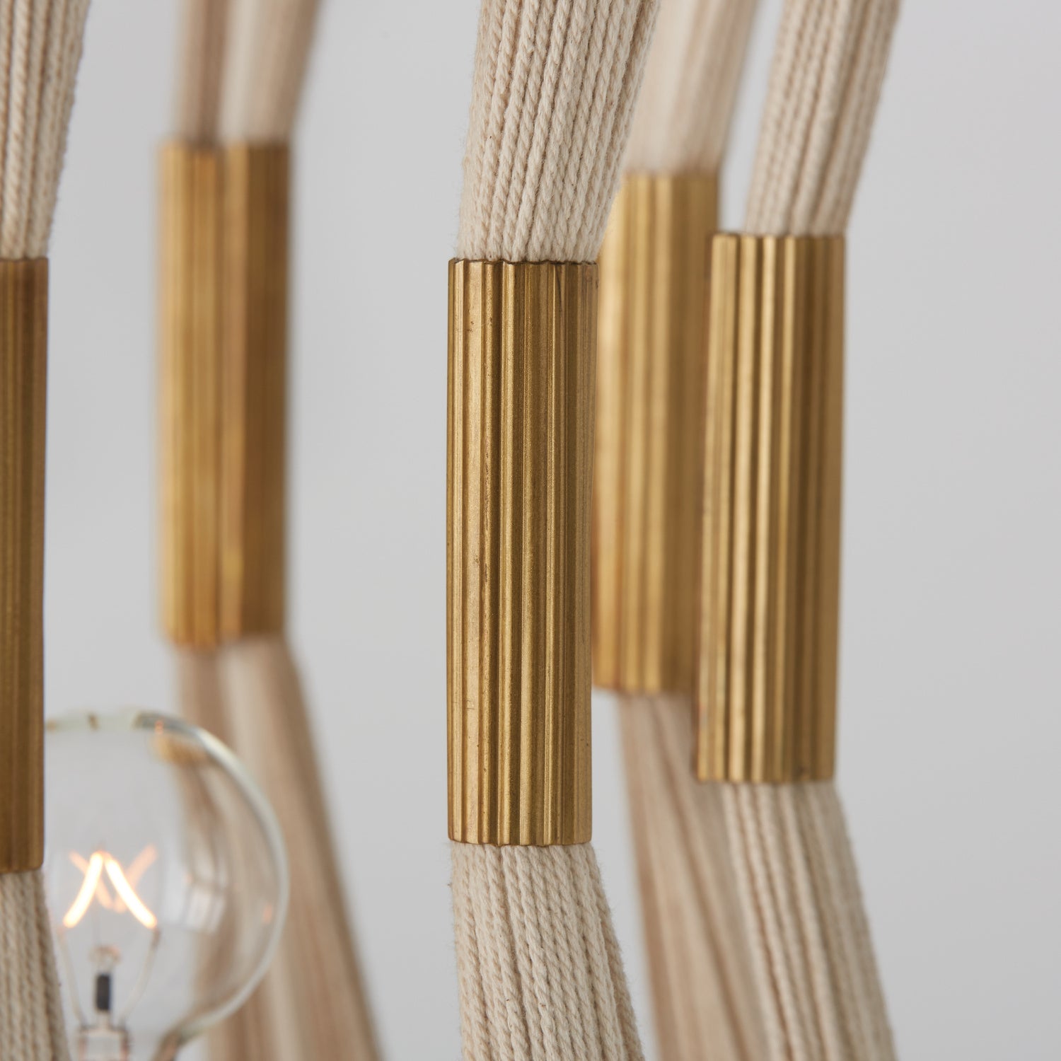 Capital Lighting - 541141NP - Four Light Foyer - Bianca - Bleached Natural Rope and Patinaed Brass
