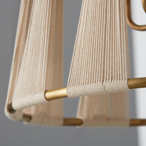 Capital Lighting - 541141NP - Four Light Foyer - Bianca - Bleached Natural Rope and Patinaed Brass