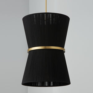 Capital Lighting - 541261KP - Six Light Foyer - Cecilia - Black Rope and Patinaed Brass