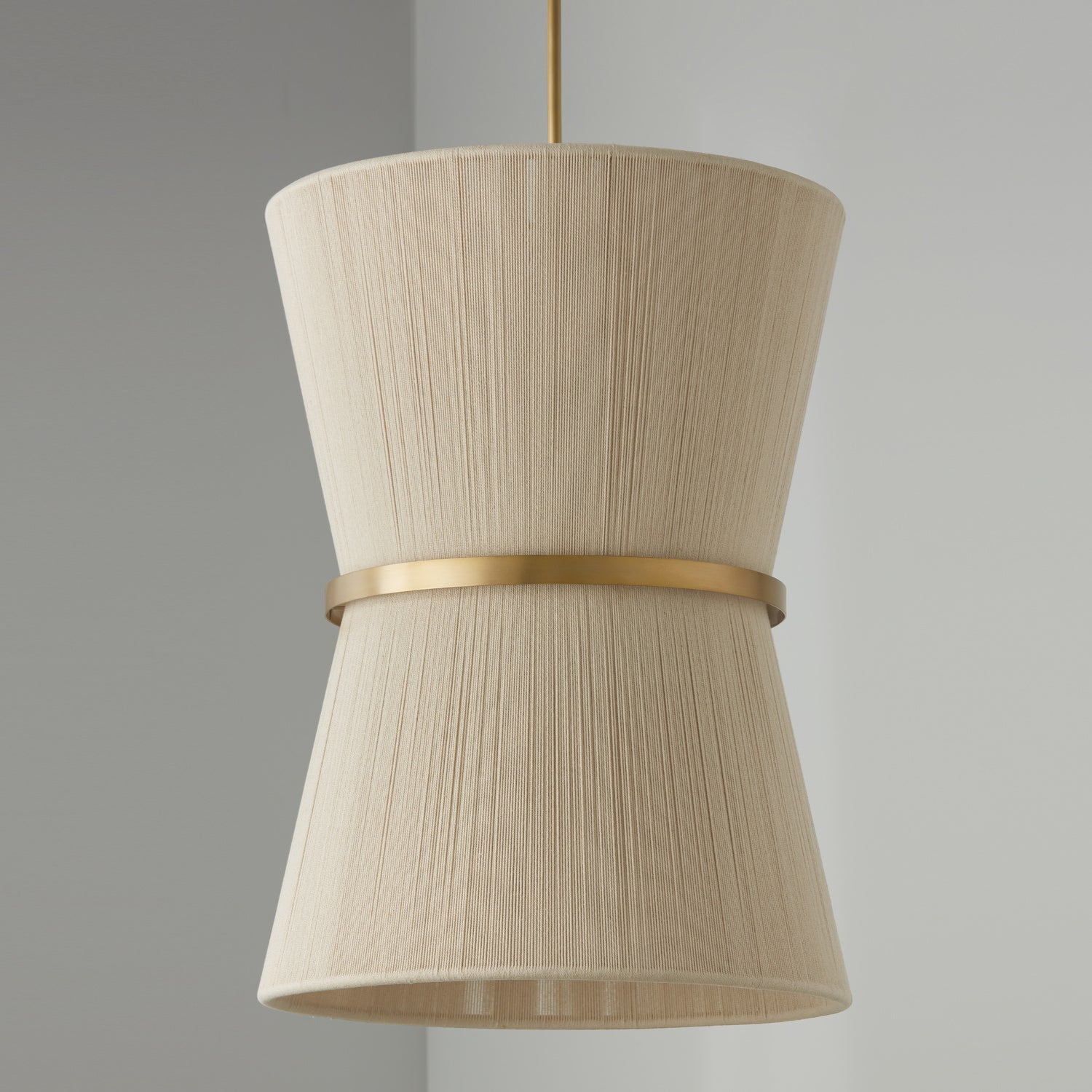Capital Lighting - 541261NP - Six Light Foyer - Cecilia - Bleached Natural Rope and Patinaed Brass