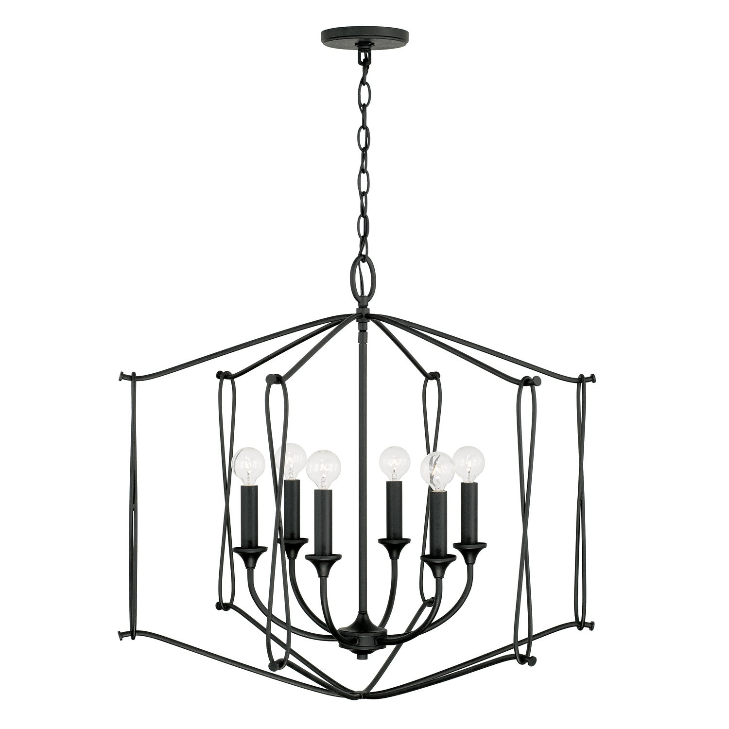 Capital Lighting - 541661BI - Six Light Foyer - Bentley - Black Iron