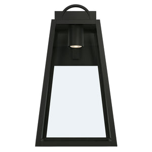 Capital Lighting - 943713BK-GL - One Light Outdoor Wall Lantern - Leighton - Black