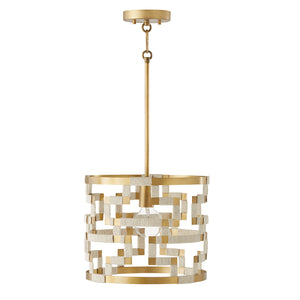 Capital Lighting - 341011NL - One Light Pendant - Hala - Bleached Natural Jute and Patinaed Brass