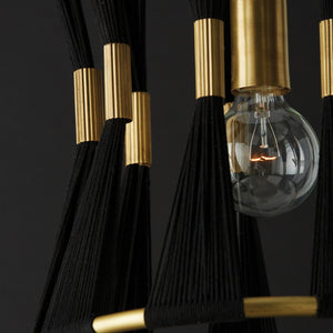 Capital Lighting - 341111KP - One Light Pendant - Bianca - Black Rope and Patinaed Brass