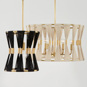 Capital Lighting - 341111KP - One Light Pendant - Bianca - Black Rope and Patinaed Brass