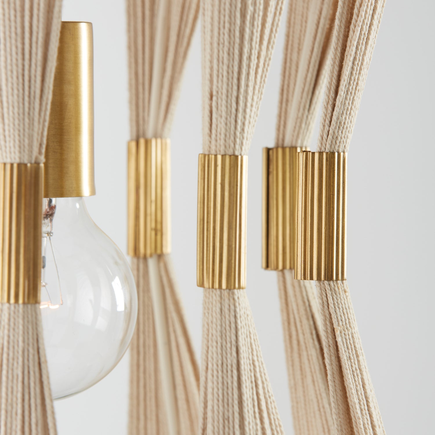 Capital Lighting - 341111NP - One Light Pendant - Bianca - Bleached Natural Rope and Patinaed Brass