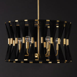 Capital Lighting - 341161KP - Six Light Pendant - Bianca - Black Rope and Patinaed Brass