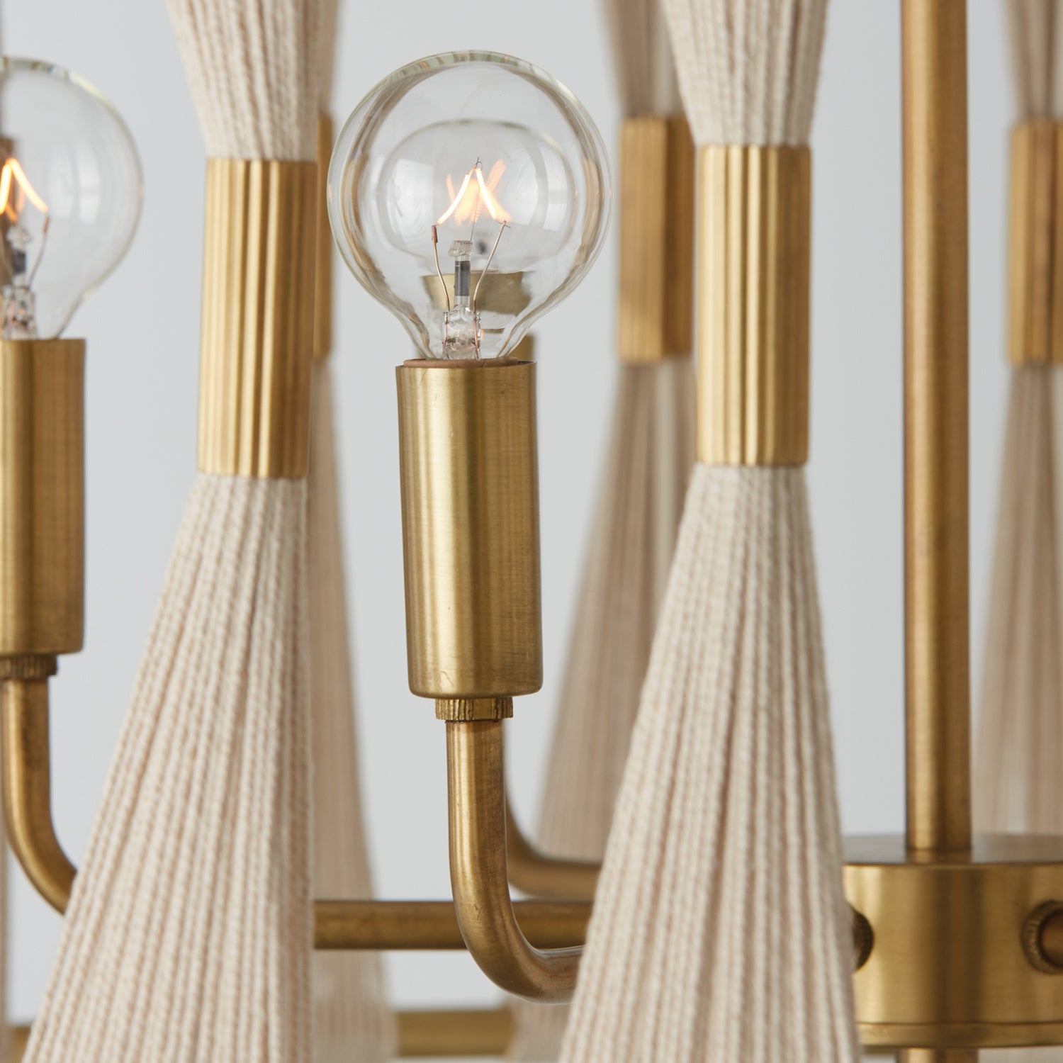 Capital Lighting - 341161NP - Six Light Pendant - Bianca - Bleached Natural Rope and Patinaed Brass