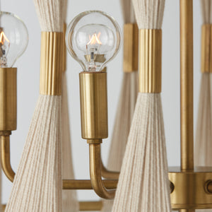 Capital Lighting - 341161NP - Six Light Pendant - Bianca - Bleached Natural Rope and Patinaed Brass