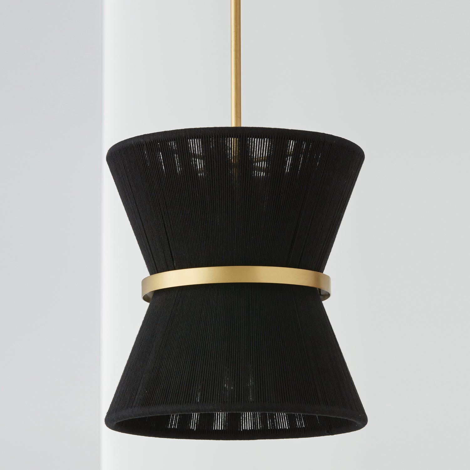 Capital Lighting - 341211KP - One Light Pendant - Cecilia - Black Rope and Patinaed Brass