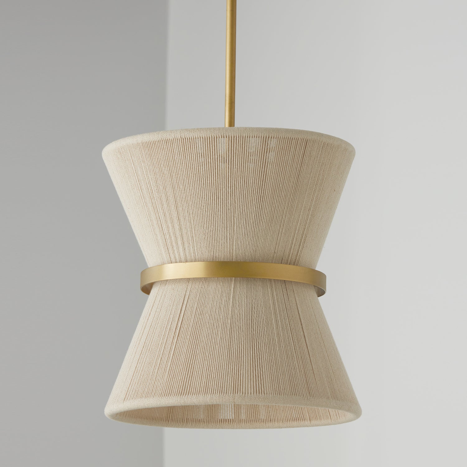 Capital Lighting - 341211NP - One Light Pendant - Cecilia - Bleached Natural Rope and Patinaed Brass