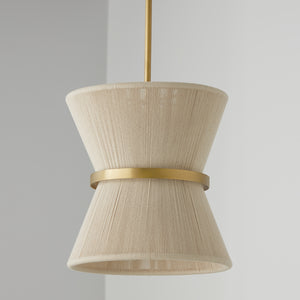 Capital Lighting - 341211NP - One Light Pendant - Cecilia - Bleached Natural Rope and Patinaed Brass