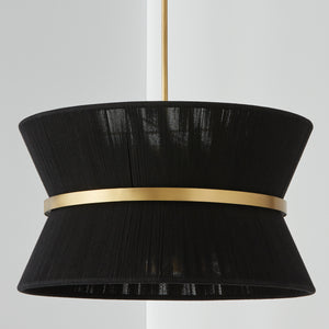 Capital Lighting - 341281KP - Eight Light Pendant - Cecilia - Black Rope and Patinaed Brass