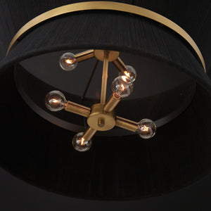 Capital Lighting - 341281KP - Eight Light Pendant - Cecilia - Black Rope and Patinaed Brass