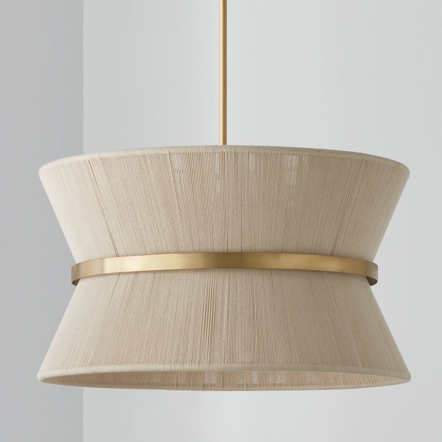 Capital Lighting - 341281NP - Eight Light Pendant - Cecilia - Bleached Natural Rope and Patinaed Brass