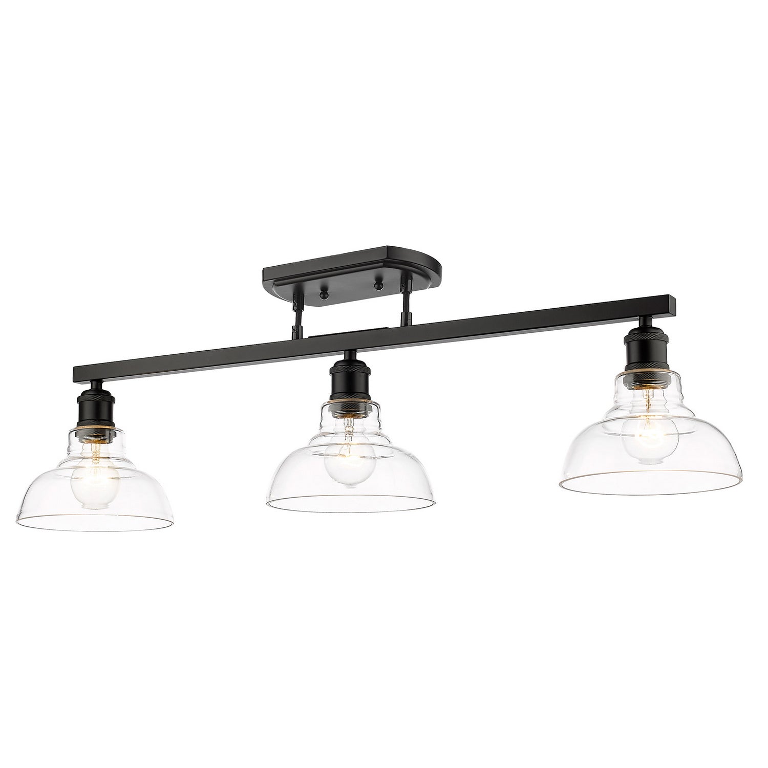 Golden - 0305-LP BLK-CLR - Three Light Linear Pendant - Carver BLK - Matte Black