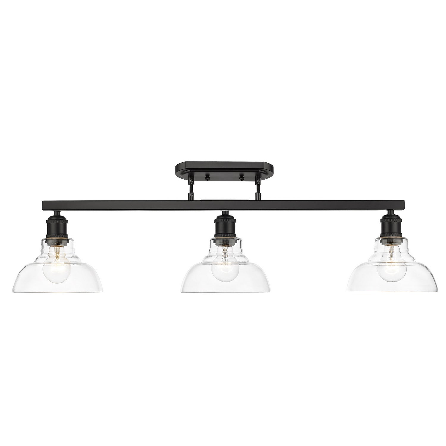 Golden - 0305-LP BLK-CLR - Three Light Linear Pendant - Carver BLK - Matte Black