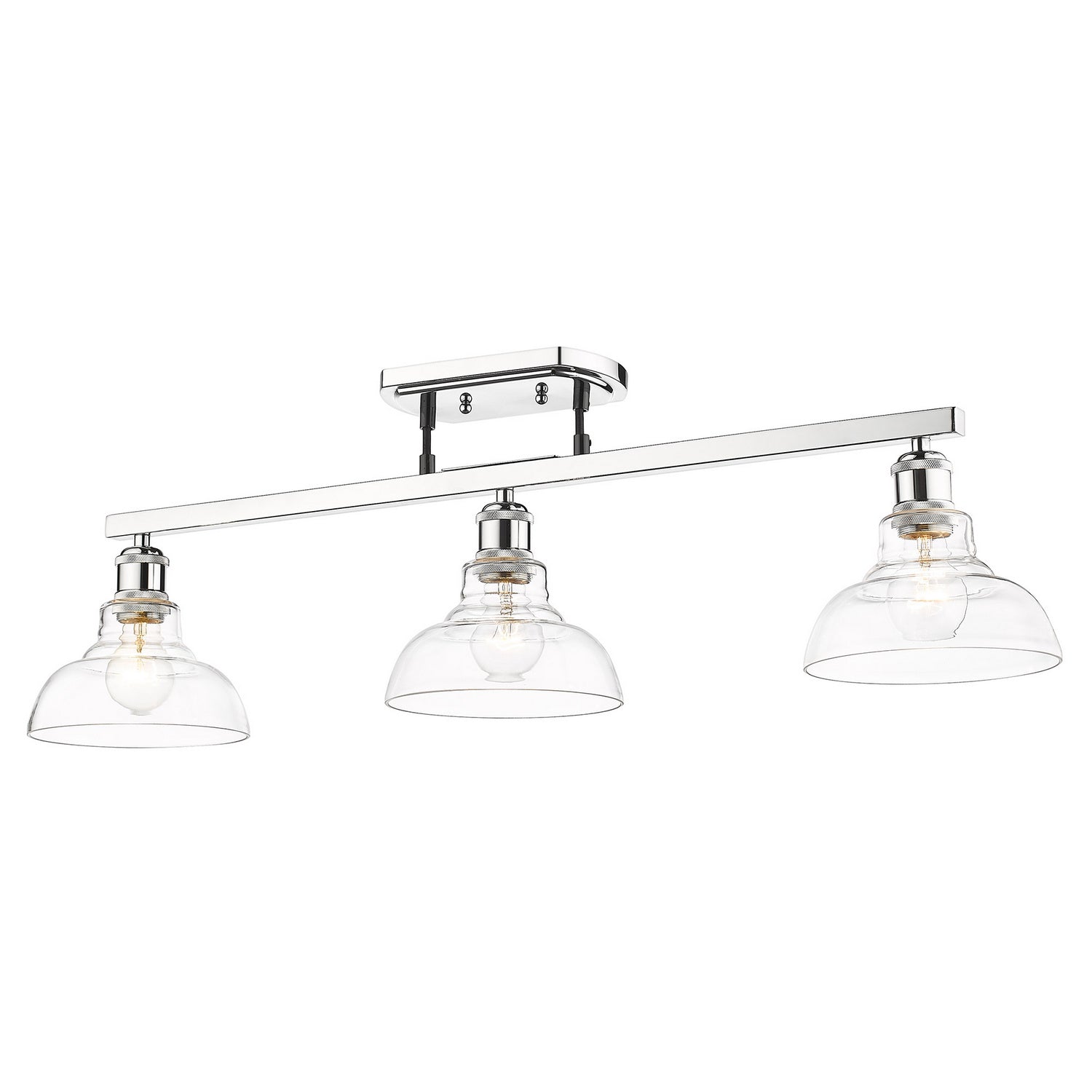 Golden - 0305-LP CH-CLR - Three Light Linear Pendant - Carver CH - Chrome