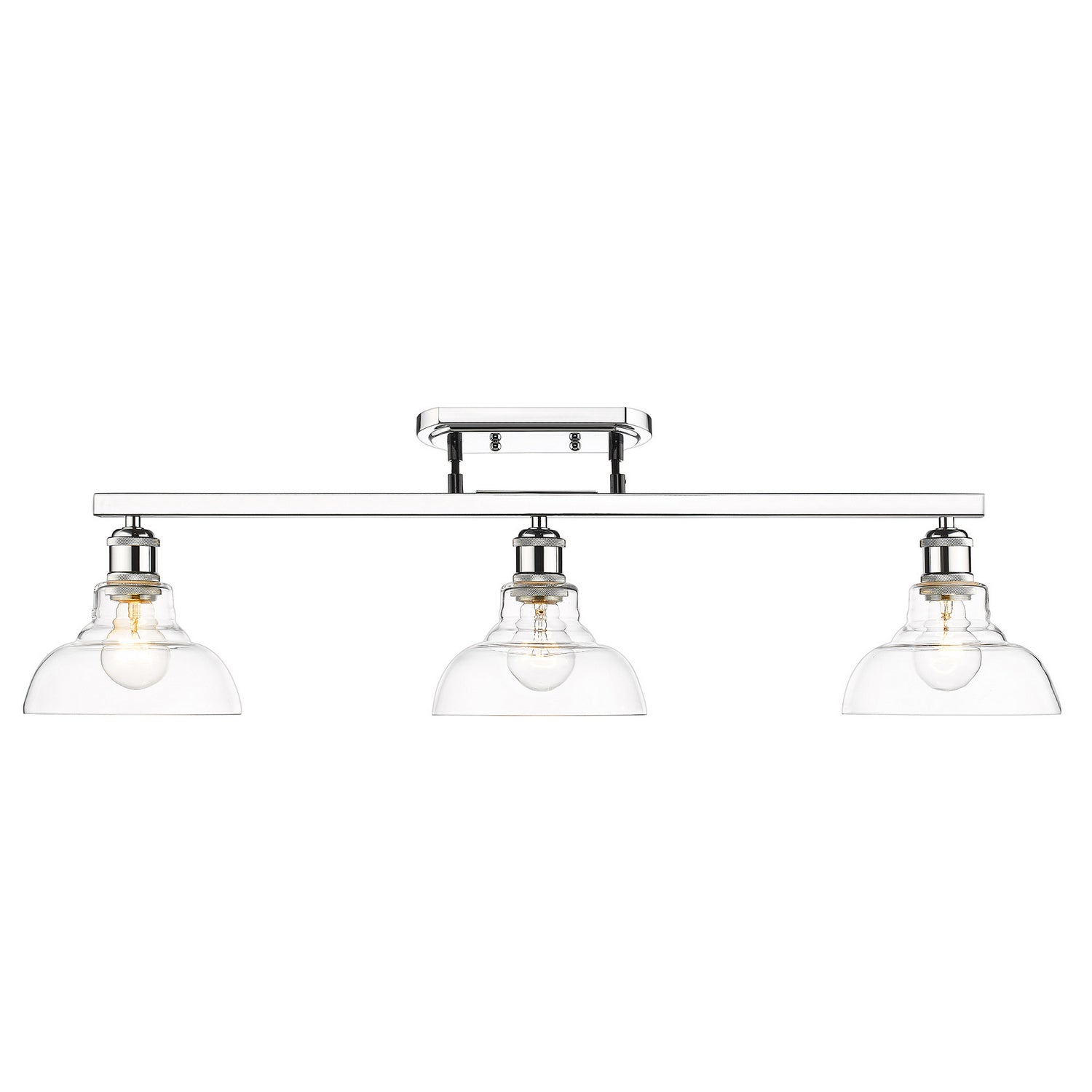 Golden - 0305-LP CH-CLR - Three Light Linear Pendant - Carver CH - Chrome