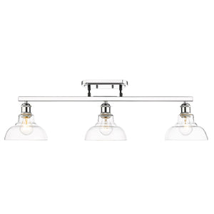 Golden - 0305-LP CH-CLR - Three Light Linear Pendant - Carver CH - Chrome