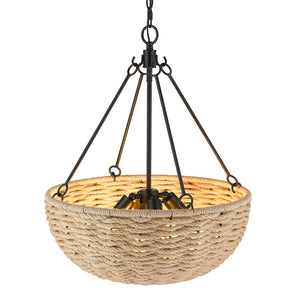 Golden - 1073-4P BLK - Four Light Pendant - Hathaway - Matte Black