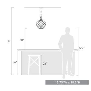 Golden - 1092-M BC-SD - One Light Pendant - Haddoc - Burnished Chestnut