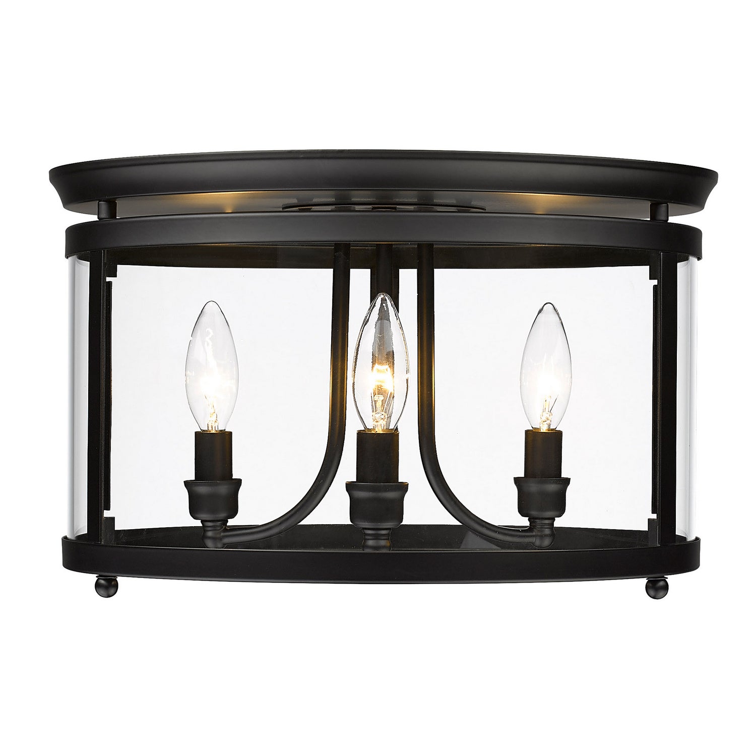 Golden - 1157-FM BLK - Three Light Flush Mount - Payton BLK - Matte Black