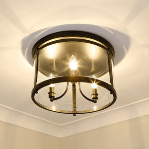 Golden - 1157-FM BLK - Three Light Flush Mount - Payton BLK - Matte Black