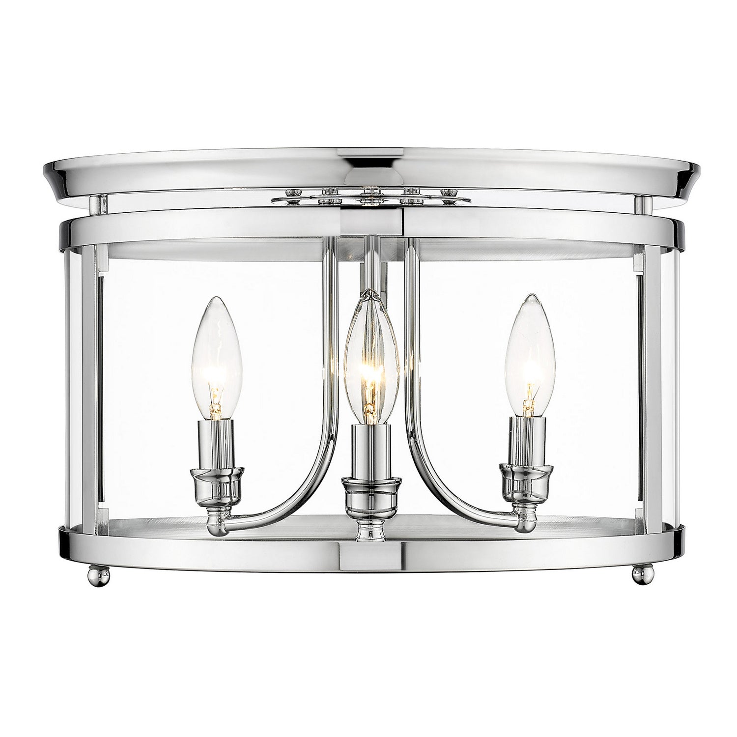 Golden - 1157-FM CH - Three Light Flush Mount - Payton CH - Chrome